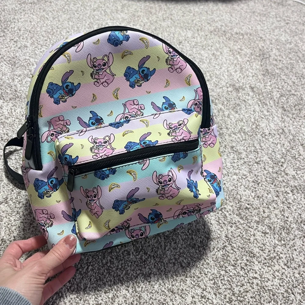 Disney Lilo & Stitch Mini Backpack Pastel Allover Print Zipper Bag